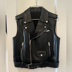 Theory Faux Leather Vest